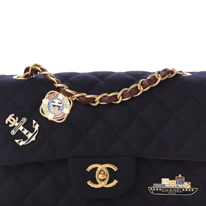 Chanel Felt Quilted Paris-Hamburg Charms Mini Rectangular Flap Dark Navy 12 of 13