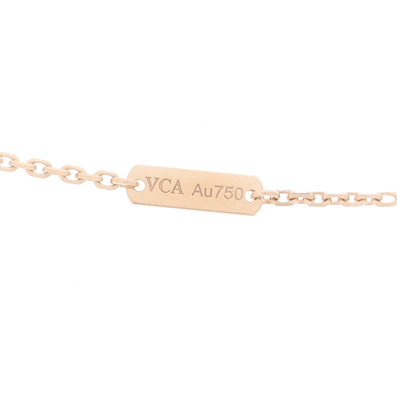 18K Rose Gold Gray Mother of Pearl Vintage Alhambra Pendant Necklace