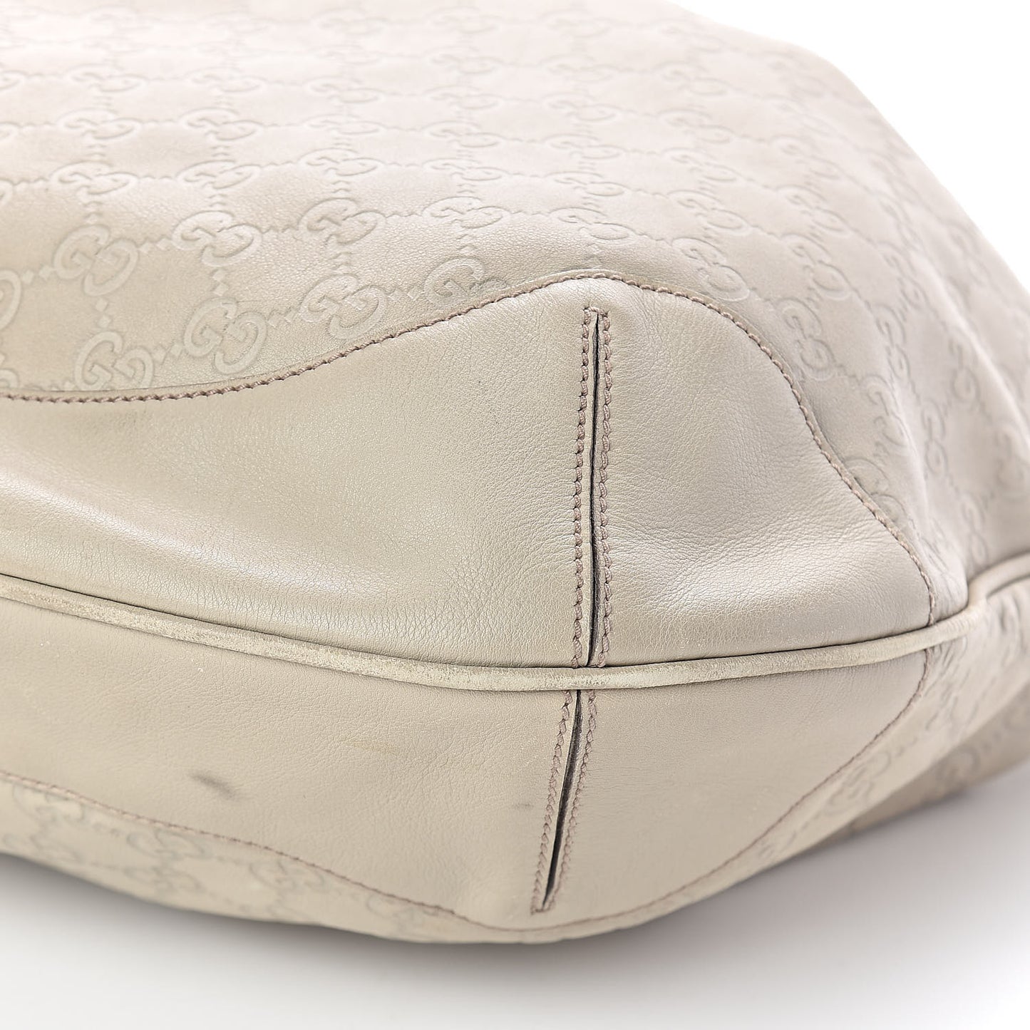 Guccissima Peggy Bamboo Top Handle Bag Ivory