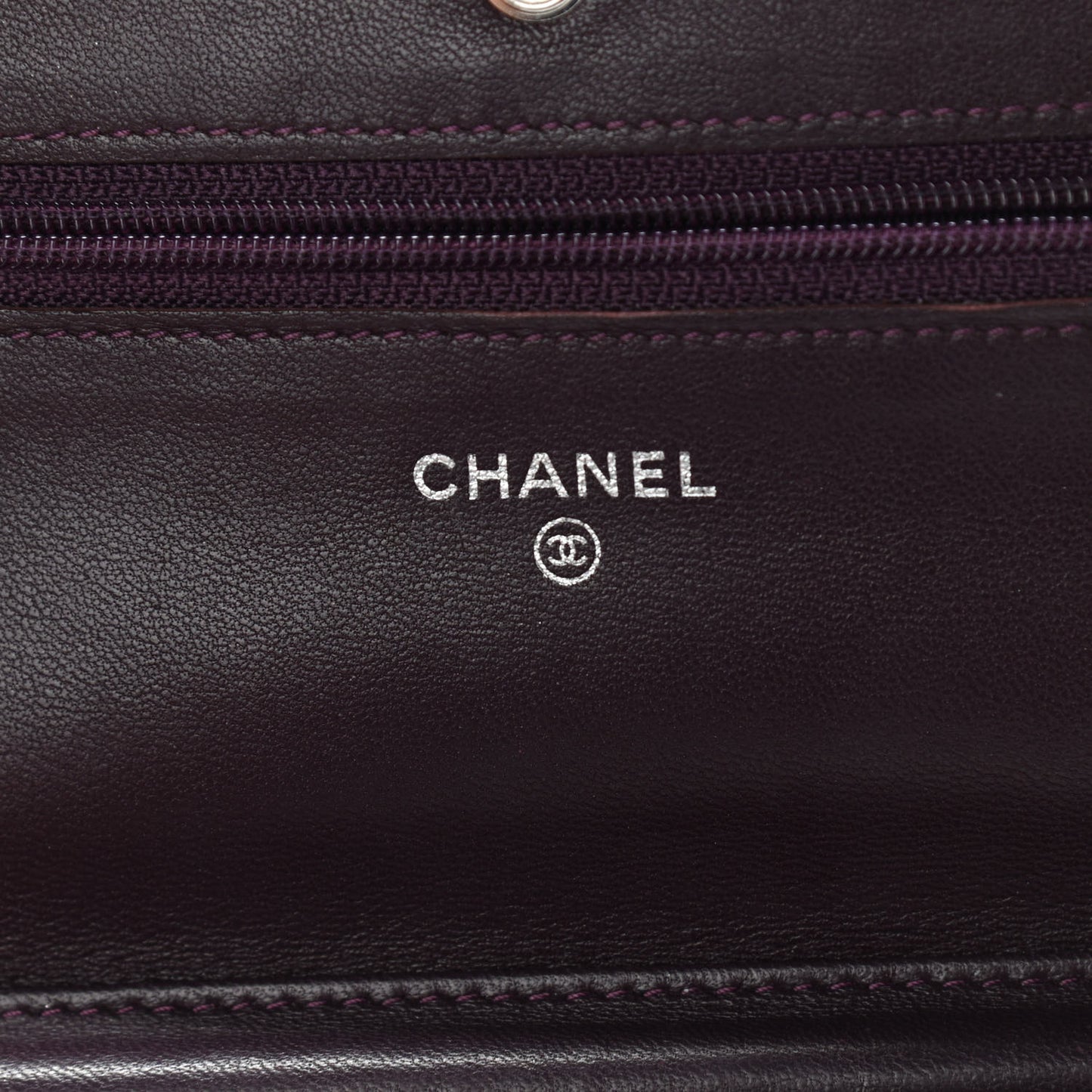 Lambskin Quilted Wallet On Chain WOC Burgundy
