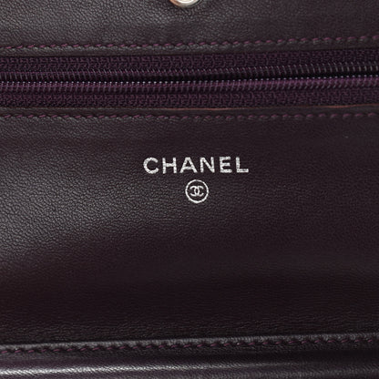 Chanel Lambskin Quilted Wallet On Chain WOC Burgundy 6 of 17