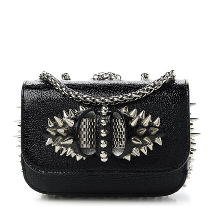Christian Louboutin Jurassic Calfskin Spikes Sweety Charity NV Crossbody Bag Black Silver 1 of 9