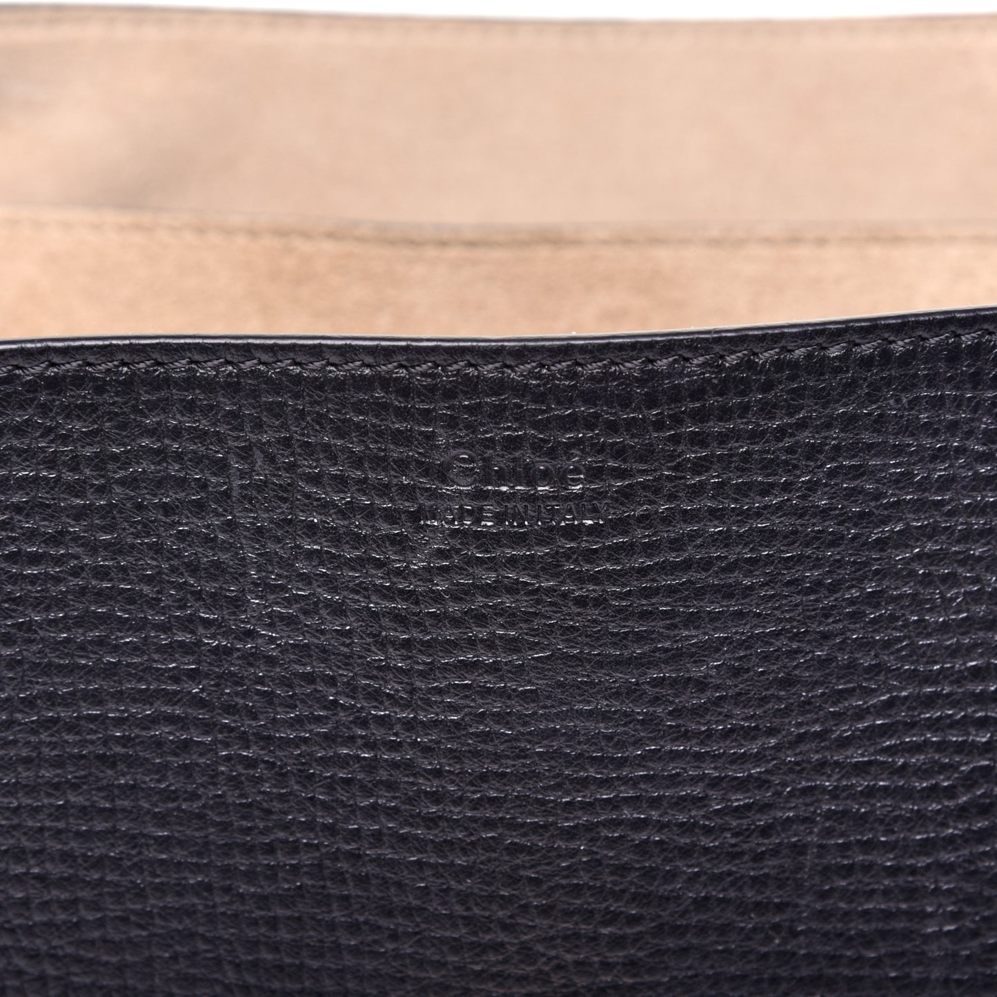Grained Calfskin Lambskin Bi-Color Drew Shoulder Bag Black Powder Beige