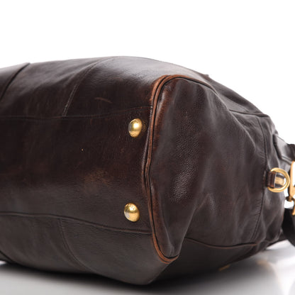 Prada Glace Calf Large Dome Satchel Moro 7 of 14