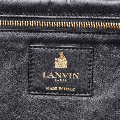 Lanvin Smooth Calfskin Medium Fringe Shopper Tote Black 6 of 6