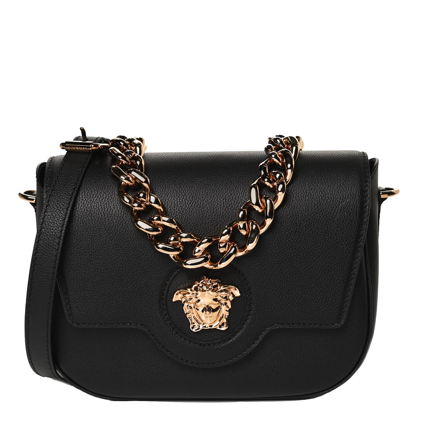 Calfskin Medusa Crossbody Bag Black