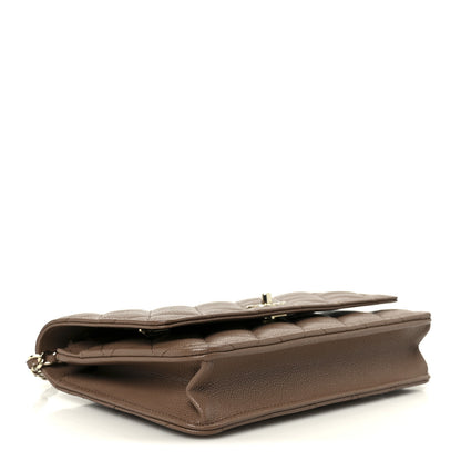 Chanel Caviar Quilted CC Turnlock Wallet On Chain WOC Brown 4 of 11