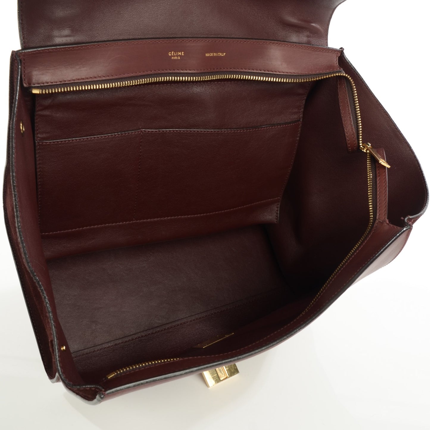 Smooth Calfskin Suede Medium Trapeze Burgundy