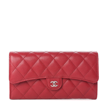 Chanel Caviar Quilted Large Gusset Flap Wallet Pink 1 of 9