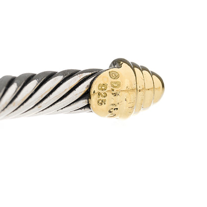 David Yurman Sterling Silver 18K Yellow Gold 4mm Cable Classics Bracelet 3 of 3