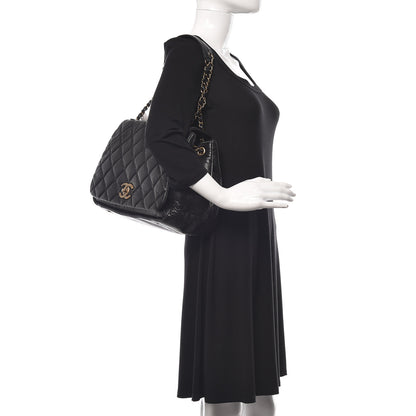 Chanel Aged Calfskin Quilted Large Pondichery Flap Black 2 of 10