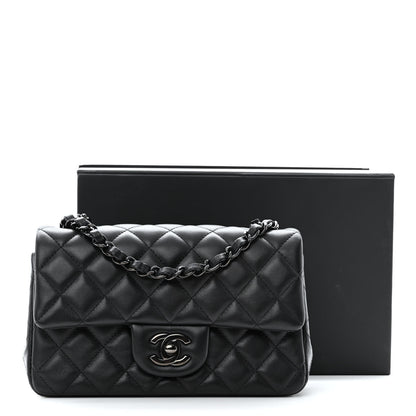 Chanel Lambskin Quilted Mini Rectangular Flap So Black 11 of 11