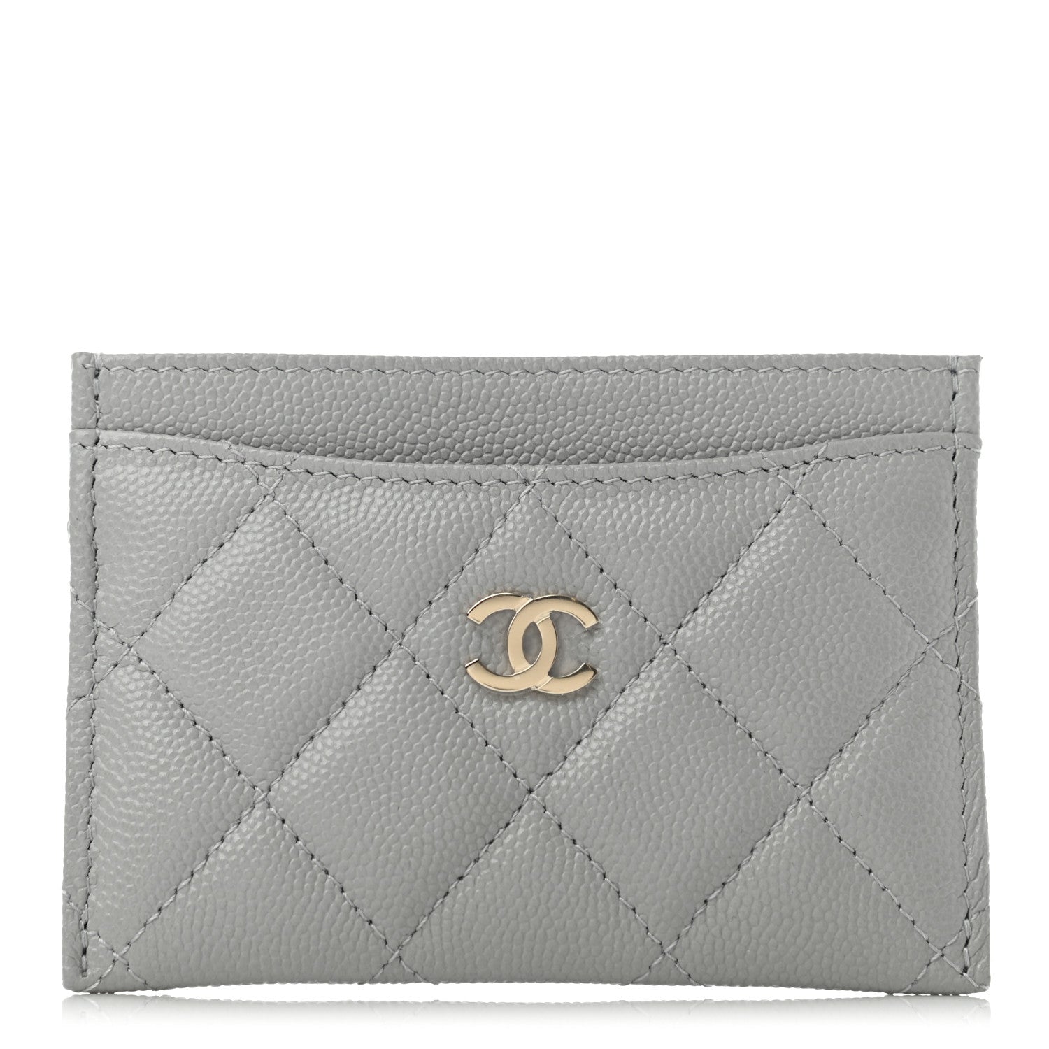 Chanel Caviar Quilted Card Holder Grey 1 of 8