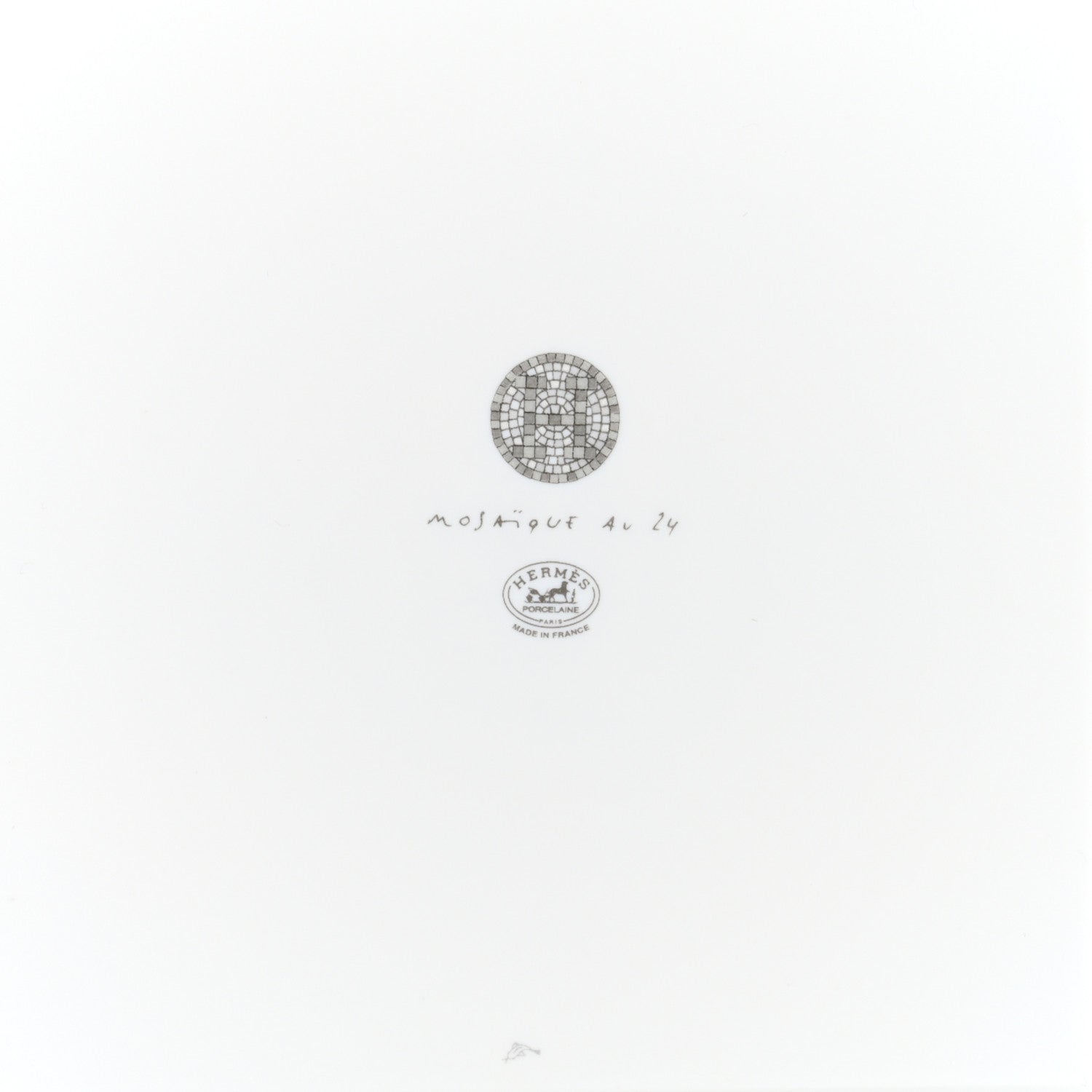 Hermes Porcelain Mosaique Au 24 Platinum Square Plate N°3 4 of 5