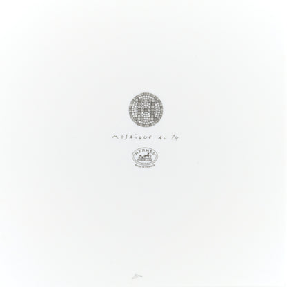 Hermes Porcelain Mosaique Au 24 Platinum Square Plate N°3 4 of 5