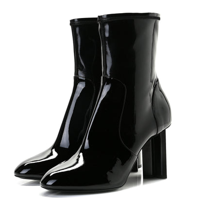 Louis Vuitton Patent Uniformes Silhouette Ankle Boots 41.5 Black 2 of 7