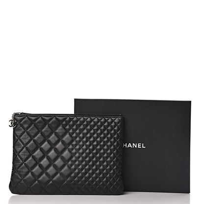 Chanel Lambskin Bi Quilted Medium Cosmetic Case Black 11 of 11