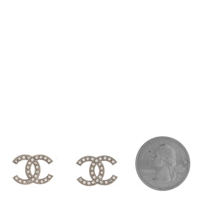 Chanel Crystal CC Earrings Silver 2 of 6