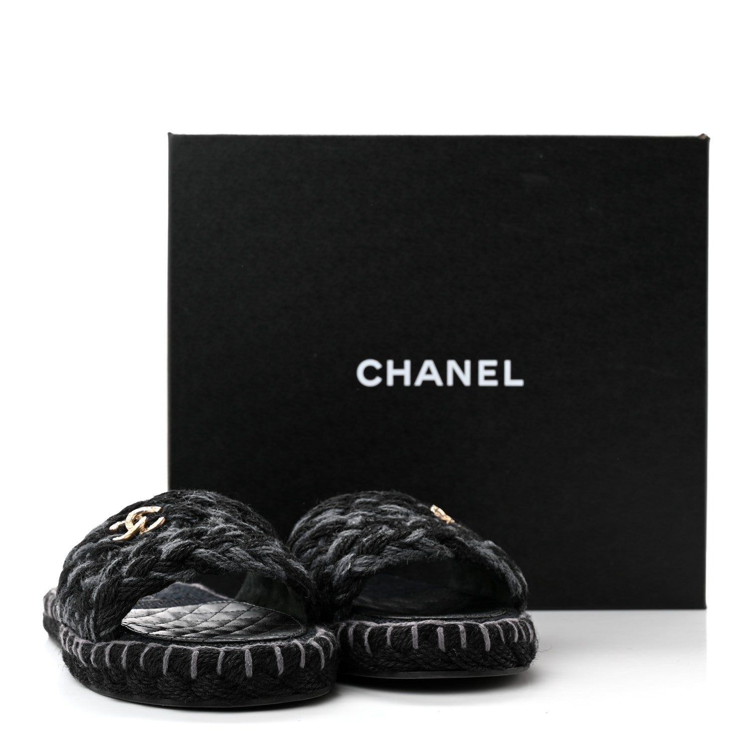 Chanel Cord Braided CC Mules 40 Black 10 of 10