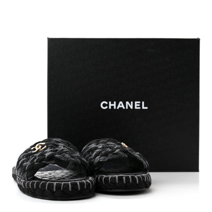Chanel Cord Braided CC Mules 40 Black 10 of 10