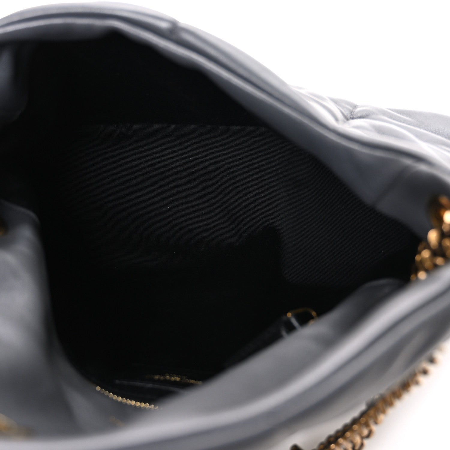 Saint Laurent Lambskin Quilted Small Loulou Puffer Monogram Chain Satchel Storm 5 of 10