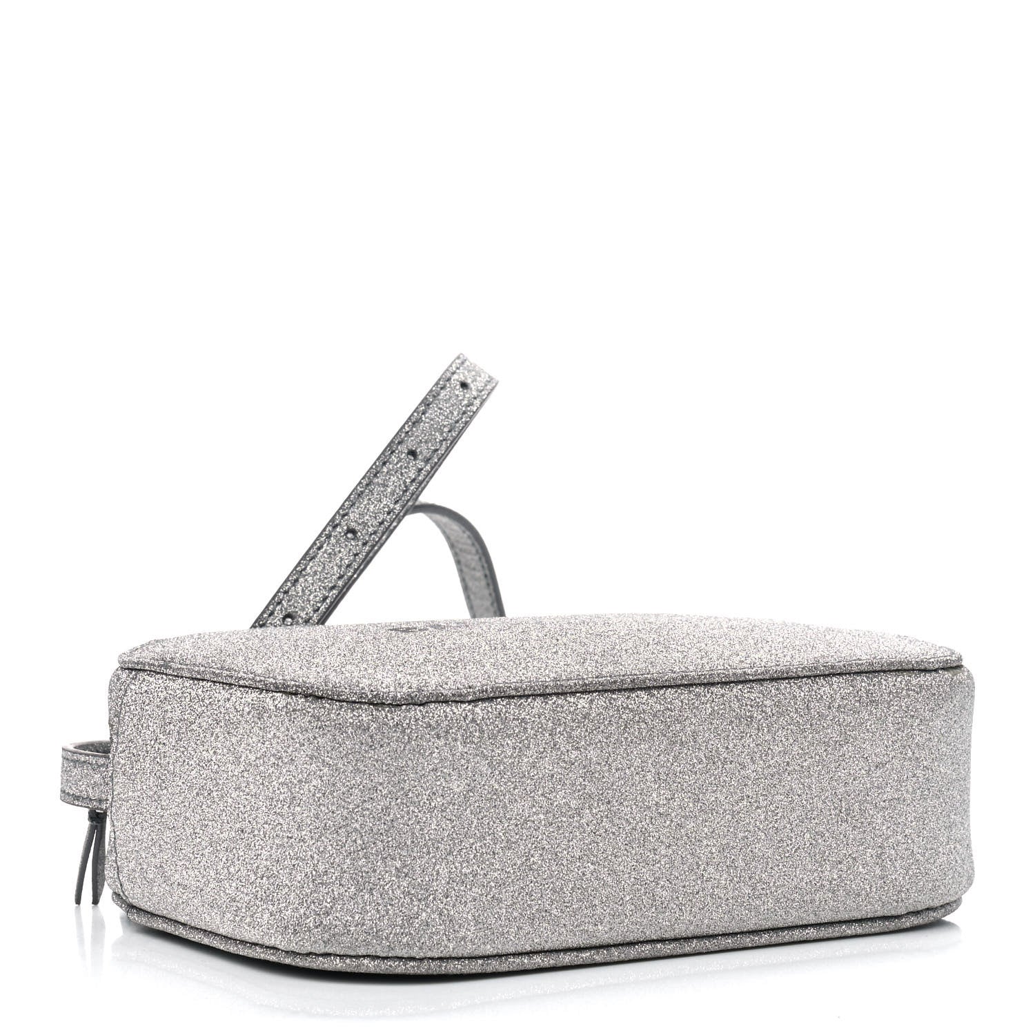 Balenciaga Glitter Calfskin Logo XS Everyday Camera Bag Silver 3 of 5