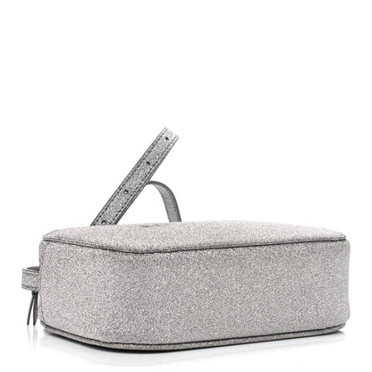 Balenciaga Glitter Calfskin Logo XS Everyday Camera Bag Silver 3 of 5