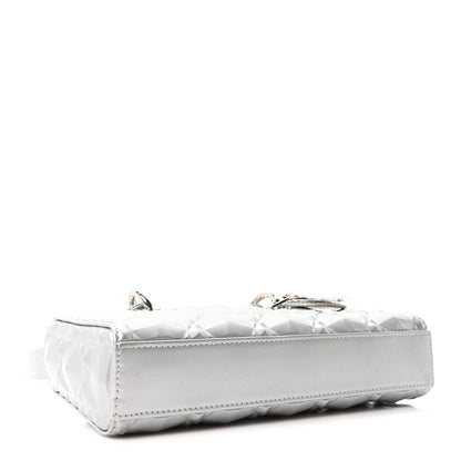 Christian Dior Metallic Calfskin Cannage Diamond Small Lady D-Joy Silver 4 of 10