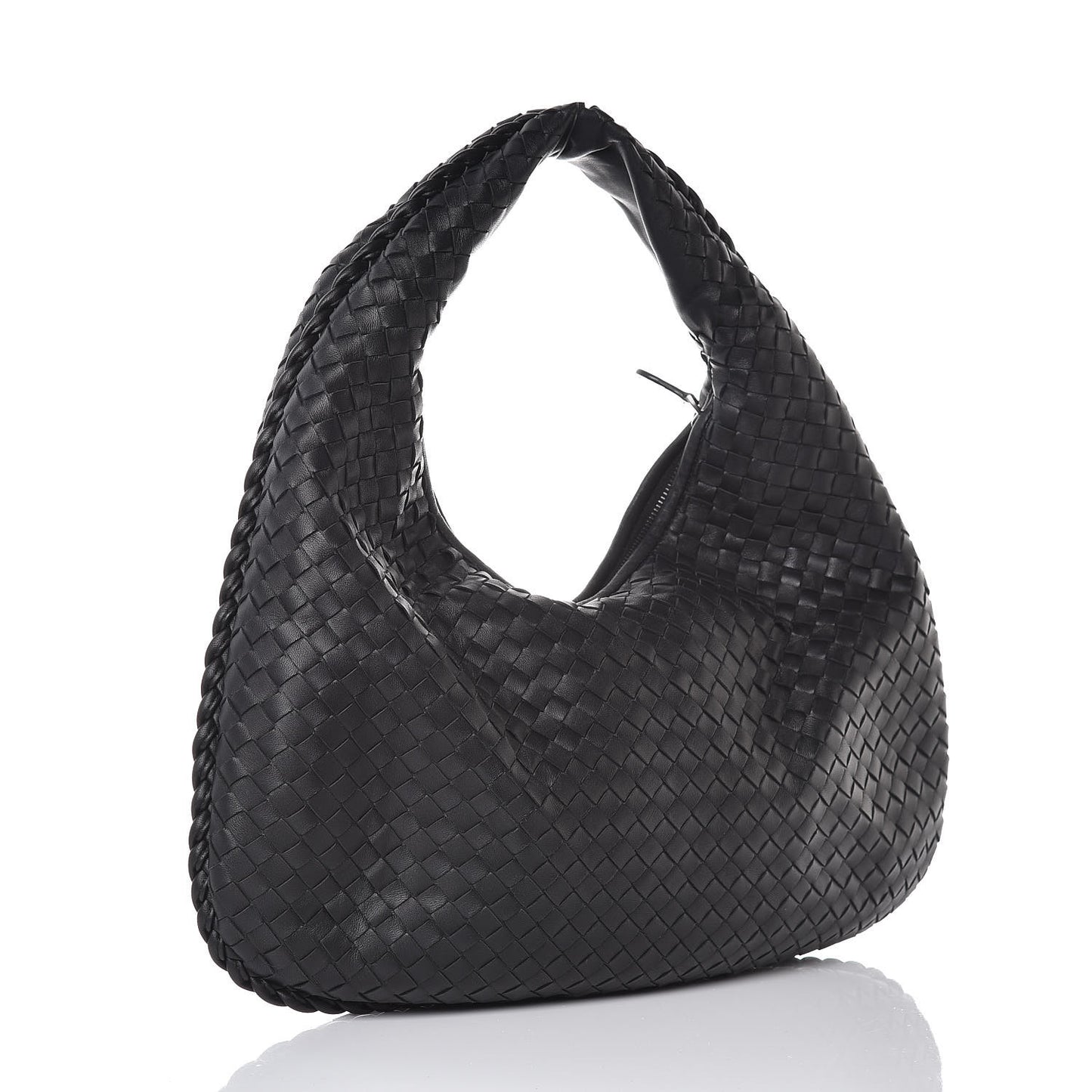 Nappa Intrecciato Medium Veneta Hobo Black