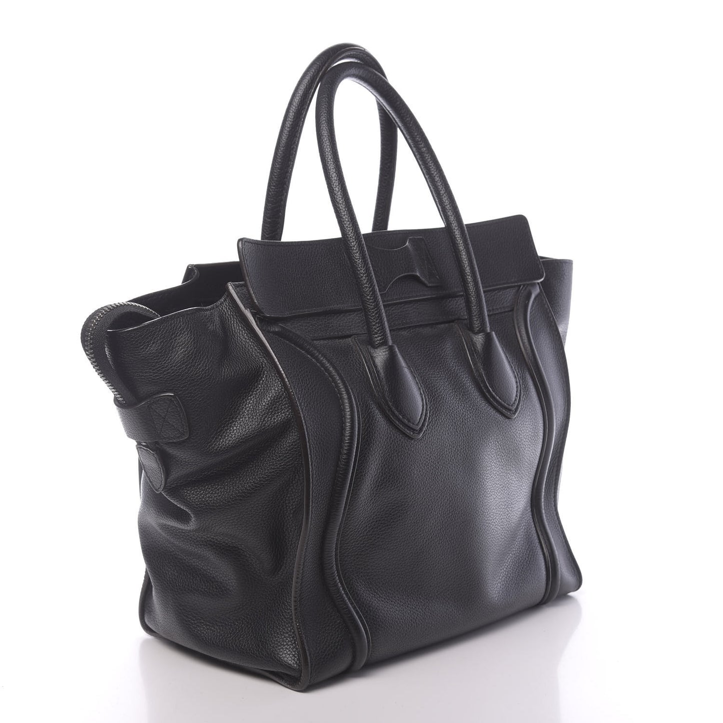 Drummed Calfskin Micro Luggage Black