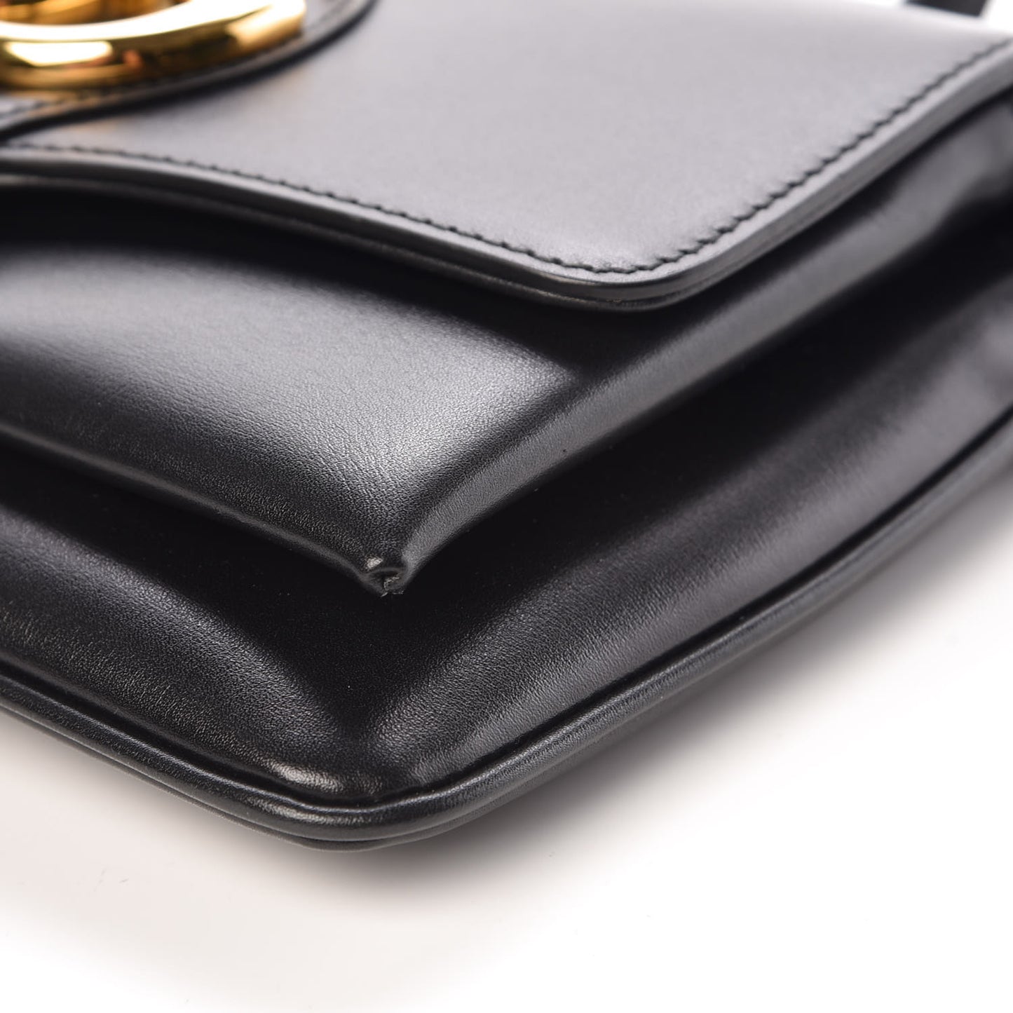 Vitello Palmellato Lux Small Arli Flap Shoulder Bag Black