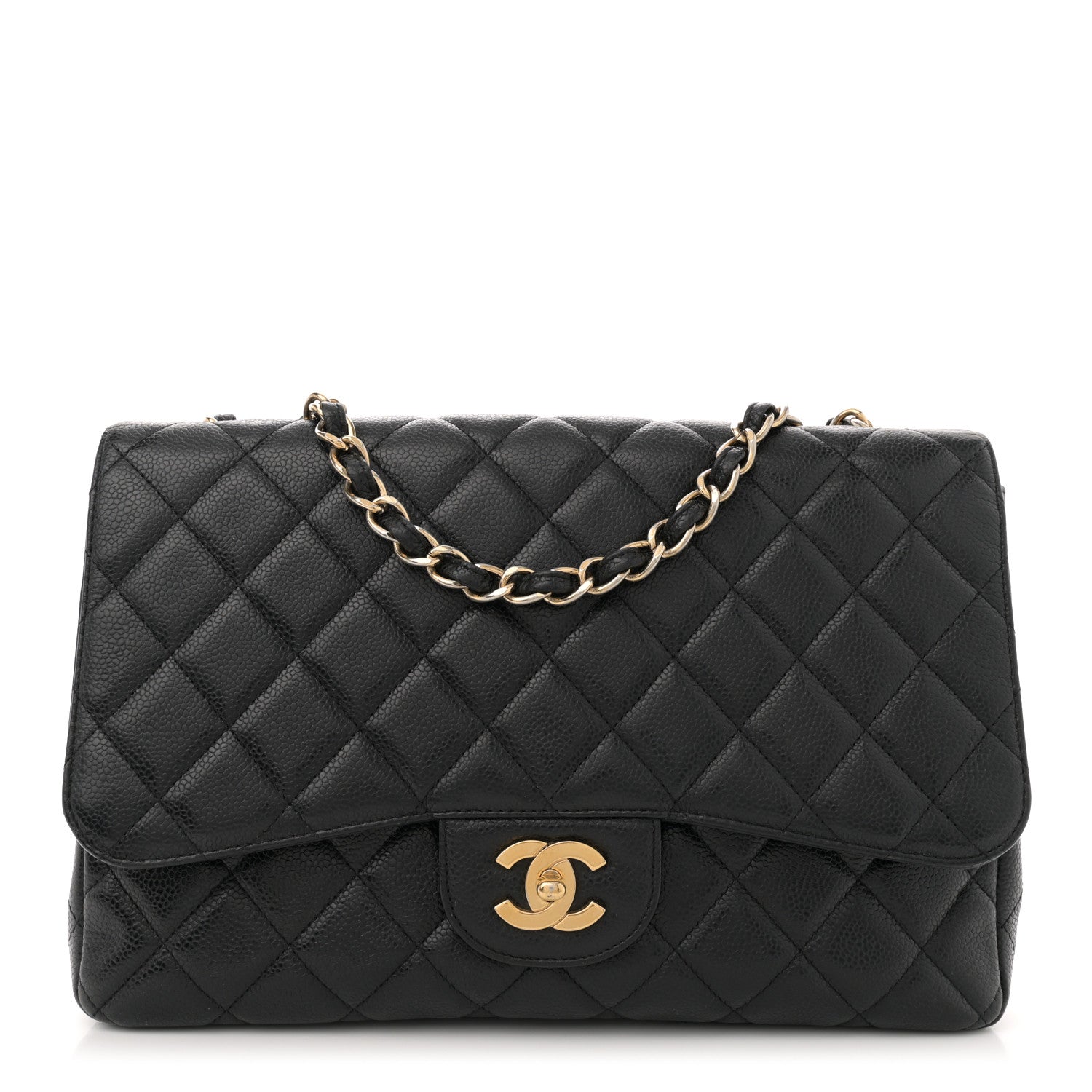 Chanel Caviar Quilted Jumbo Single Flap Black 1 of 12