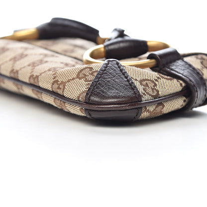 Gucci Monogram Horsebit Clutch Dark Brown 9 of 10
