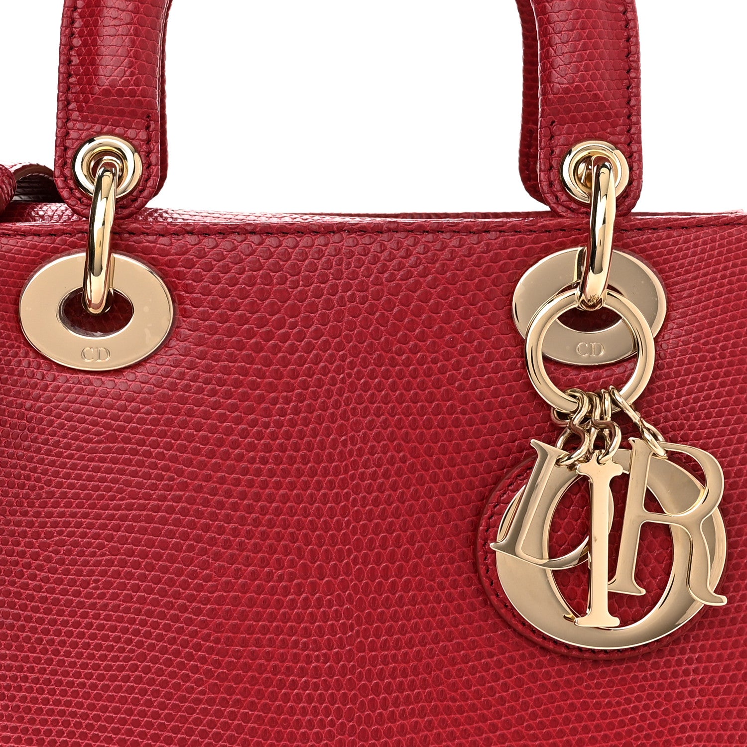 Christian Dior Lizard Small Lady Dior Cerise 7 of 11
