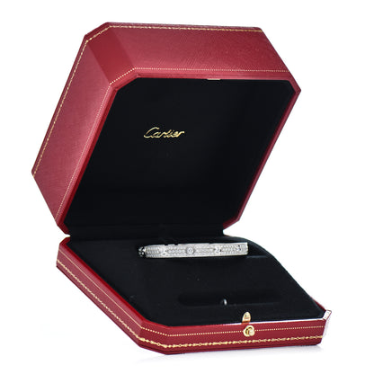 Cartier 18K White Gold Diamond LOVE Paved Bracelet 17 5 of 5