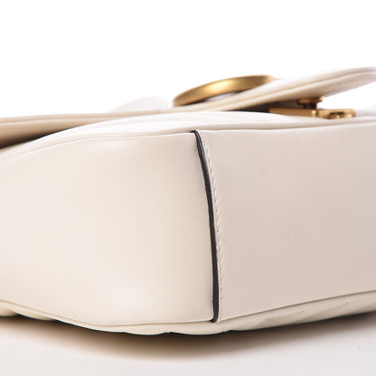 Gucci Calfskin Matelasse Small GG Marmont Shoulder Bag White 9 of 12
