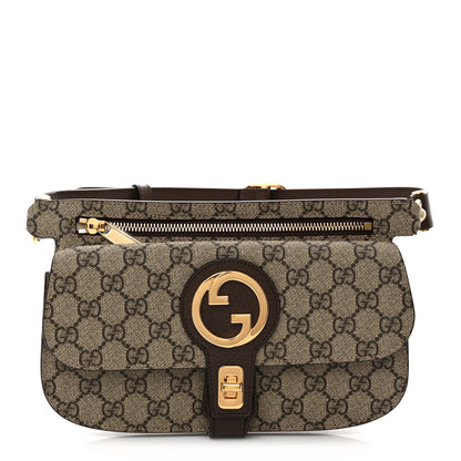 Gucci GG Supreme Monogram Textured Dollar Calfskin Blondie Belt Bag Beige Ebony New Acero 1 of 10