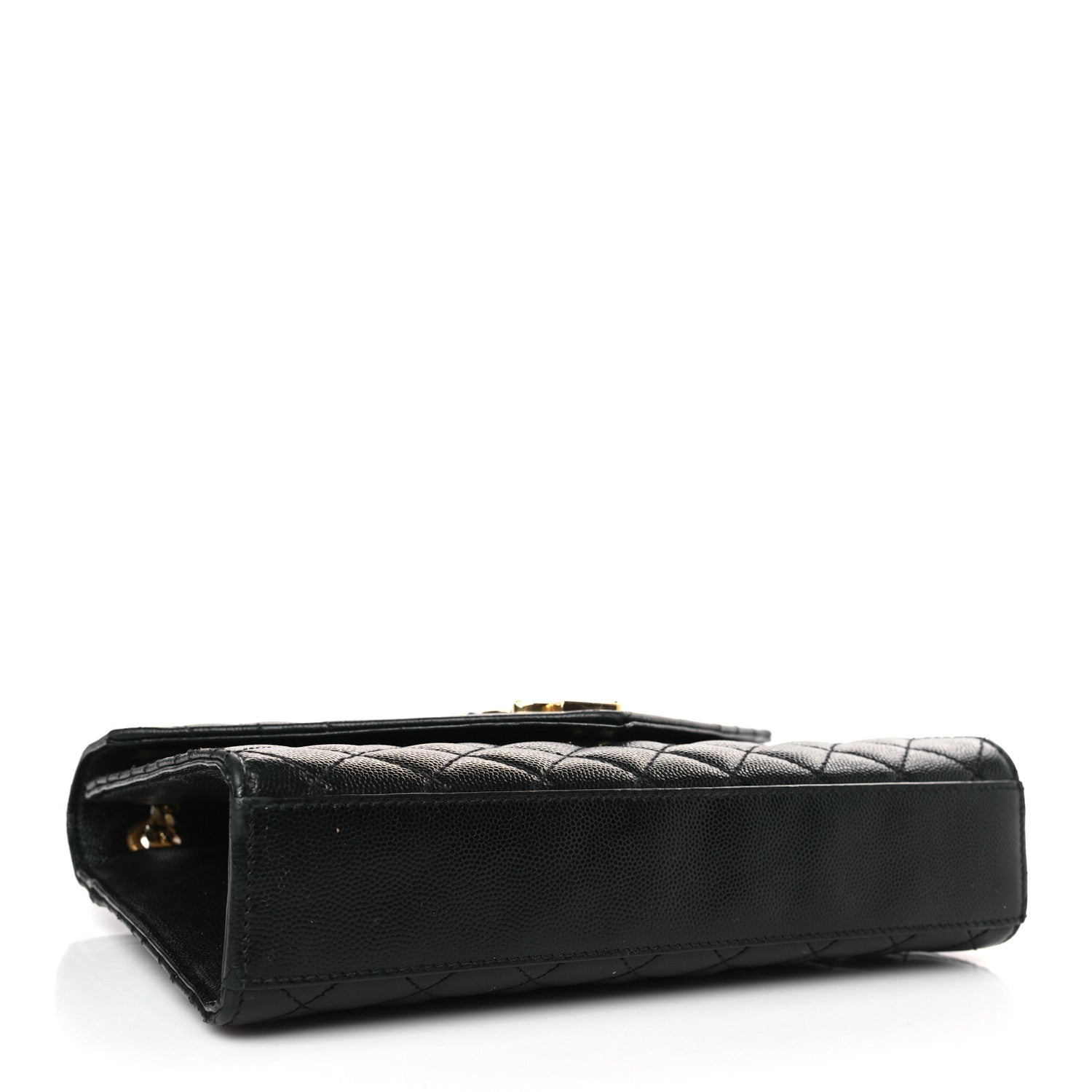 Saint Laurent Grain De Poudre Textured Mixed Matelasse Triquilt Medium Monogram Satchel Black 4 of 10