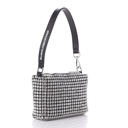 Alexander Wang Mesh Crystal Rhinestone Mini Heiress Pouch Black Silver 3 of 9