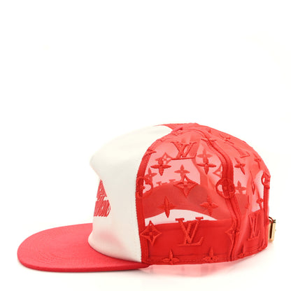 Louis Vuitton Mesh Embroidered Everyday LV Cap 60 Red 5 of 7