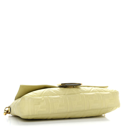 Fendi Nappa FF 1974 Embossed Large Baguette Banana 4 of 13