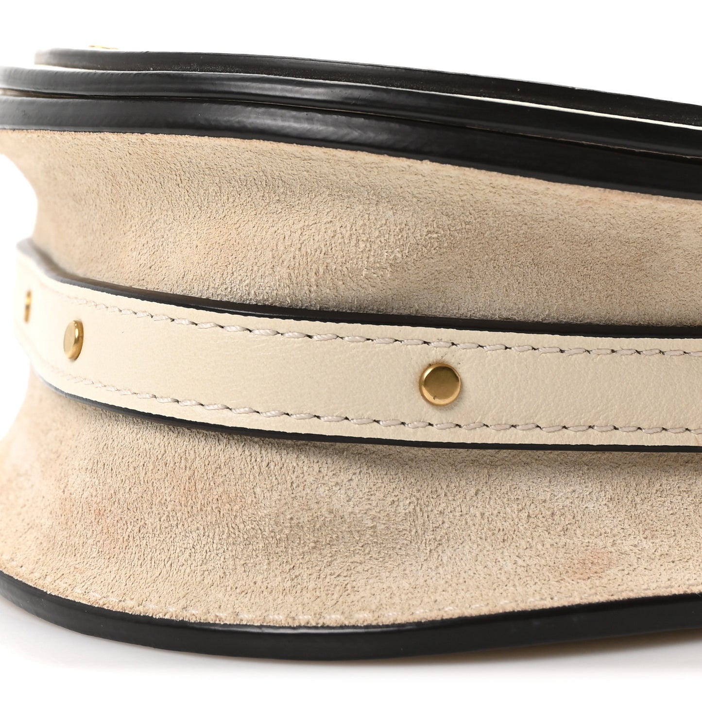 Calfskin Suede Small Nile Bracelet Bag Off White
