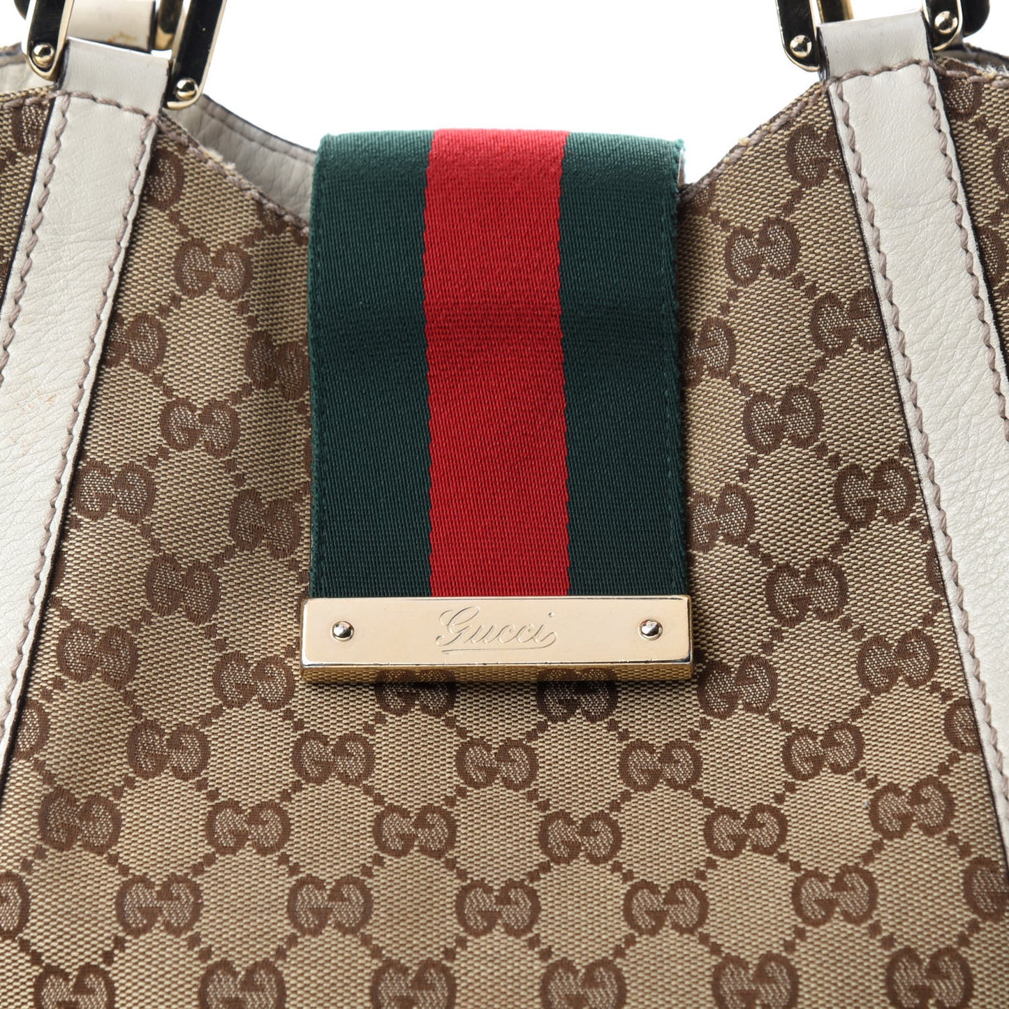 Monogram New Ladies Web Tote Off White