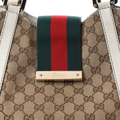 Gucci Monogram New Ladies Web Tote Off White 14 of 14