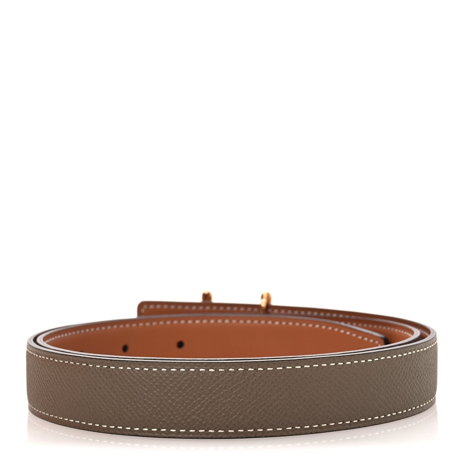 Hermes Swift Epsom 24mm H Torsade Belt 85 34 Etoupe Gold 2 of 6