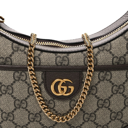Gucci GG Supreme Monogram Textured Dollar Calfskin Small Ophidia Shoulder Bag Beige Ebony New Acero 8 of 10