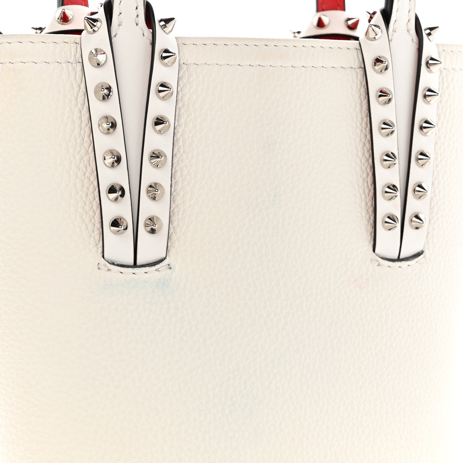 Christian Louboutin Calfskin Spikes Mini North South Cabata Tote White 12 of 12