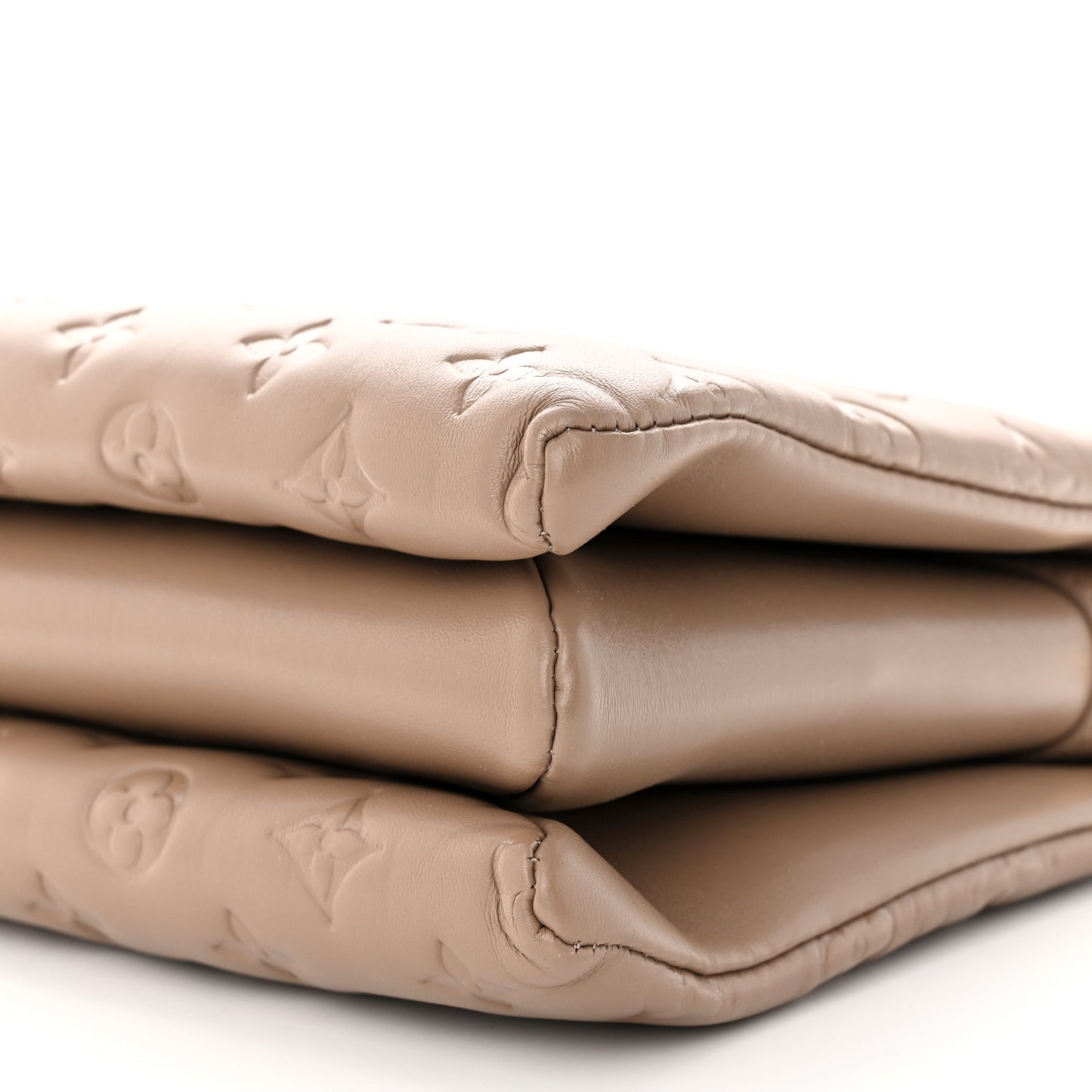 Lambskin Embossed Monogram Coussin PM Taupe
