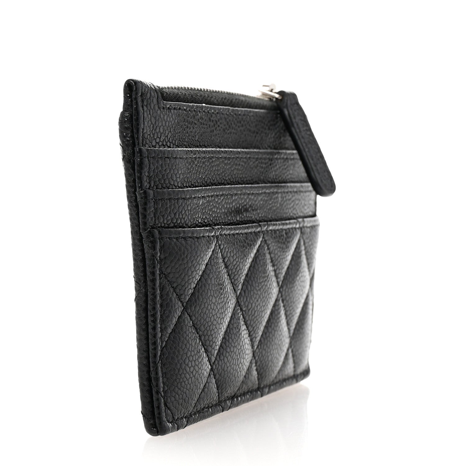 Chanel Caviar Quilted CC Zip Card Holder Black 3 of 8