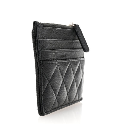 Chanel Caviar Quilted CC Zip Card Holder Black 3 of 8